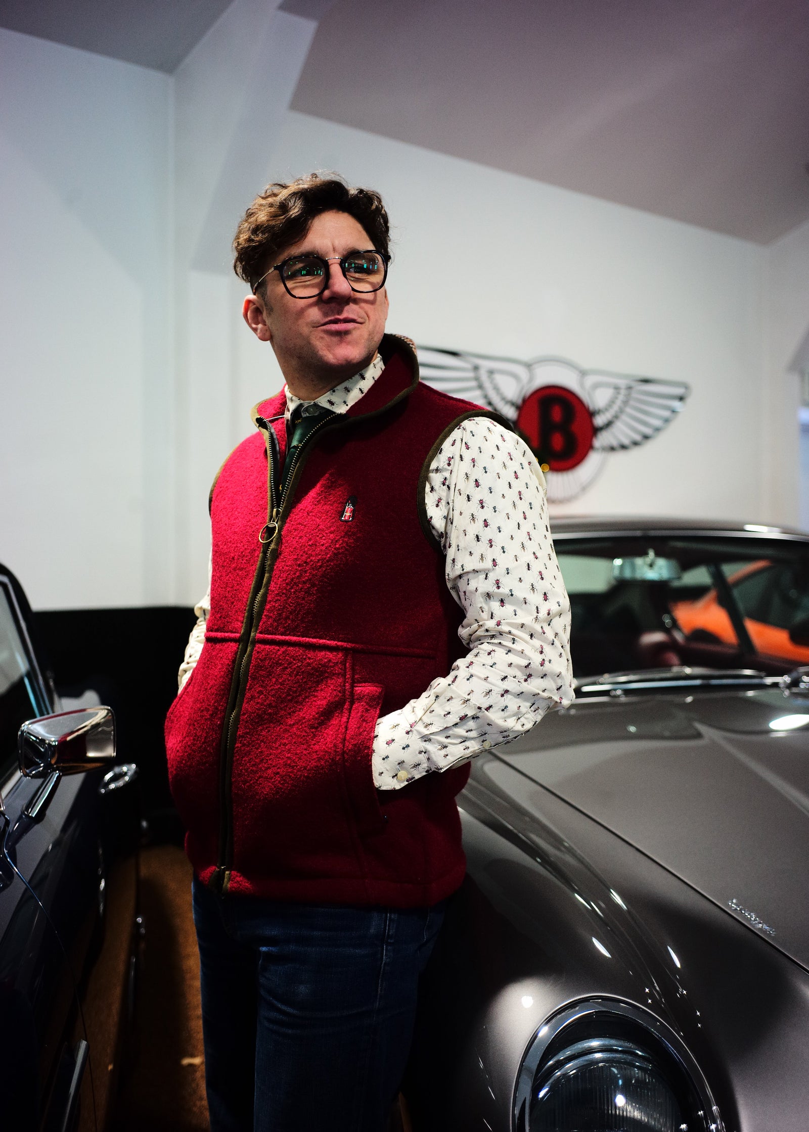 Maroon Boiled wool Gilet