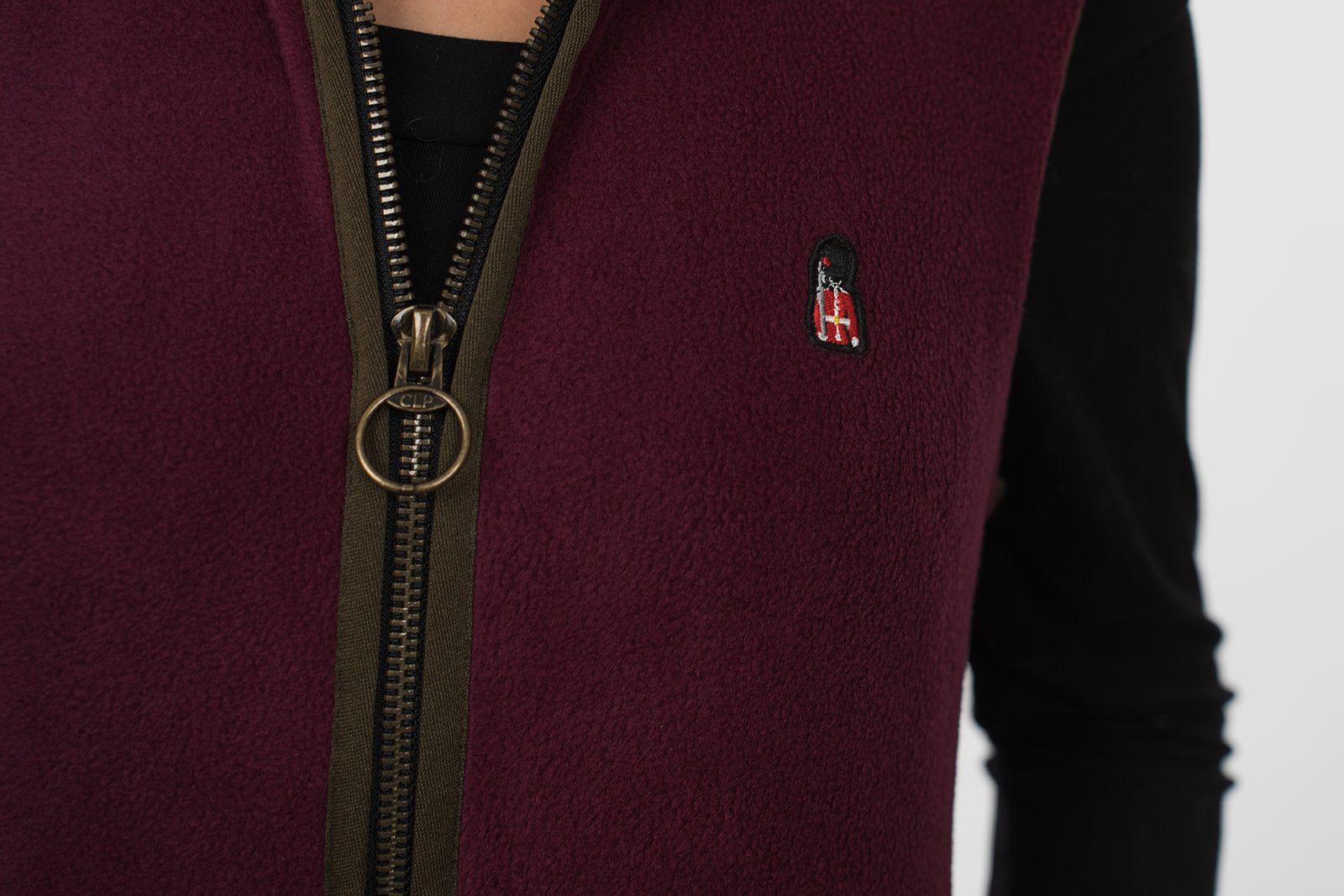Lockwood Ladies' Victoria, chest logo detail on a female model