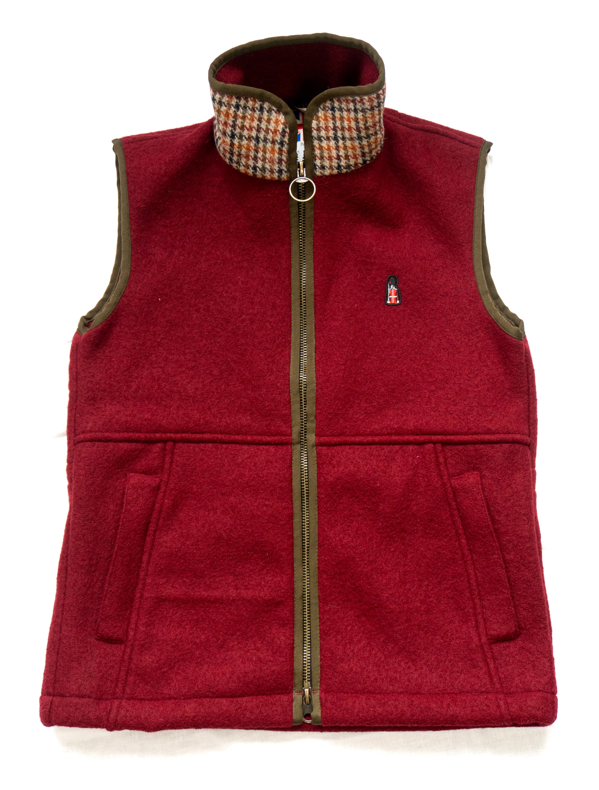Maroon Boiled wool Gilet