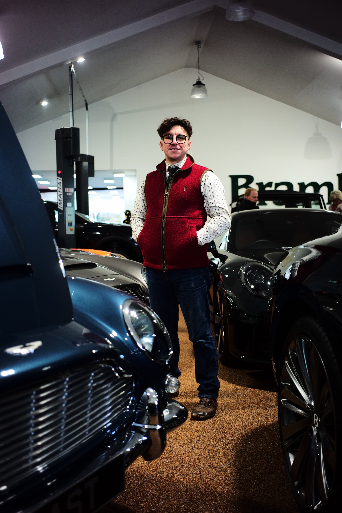 Maroon Boiled wool Gilet