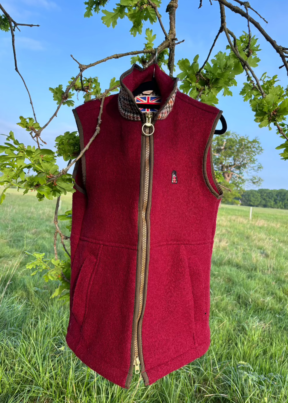 Maroon Boiled wool Gilet