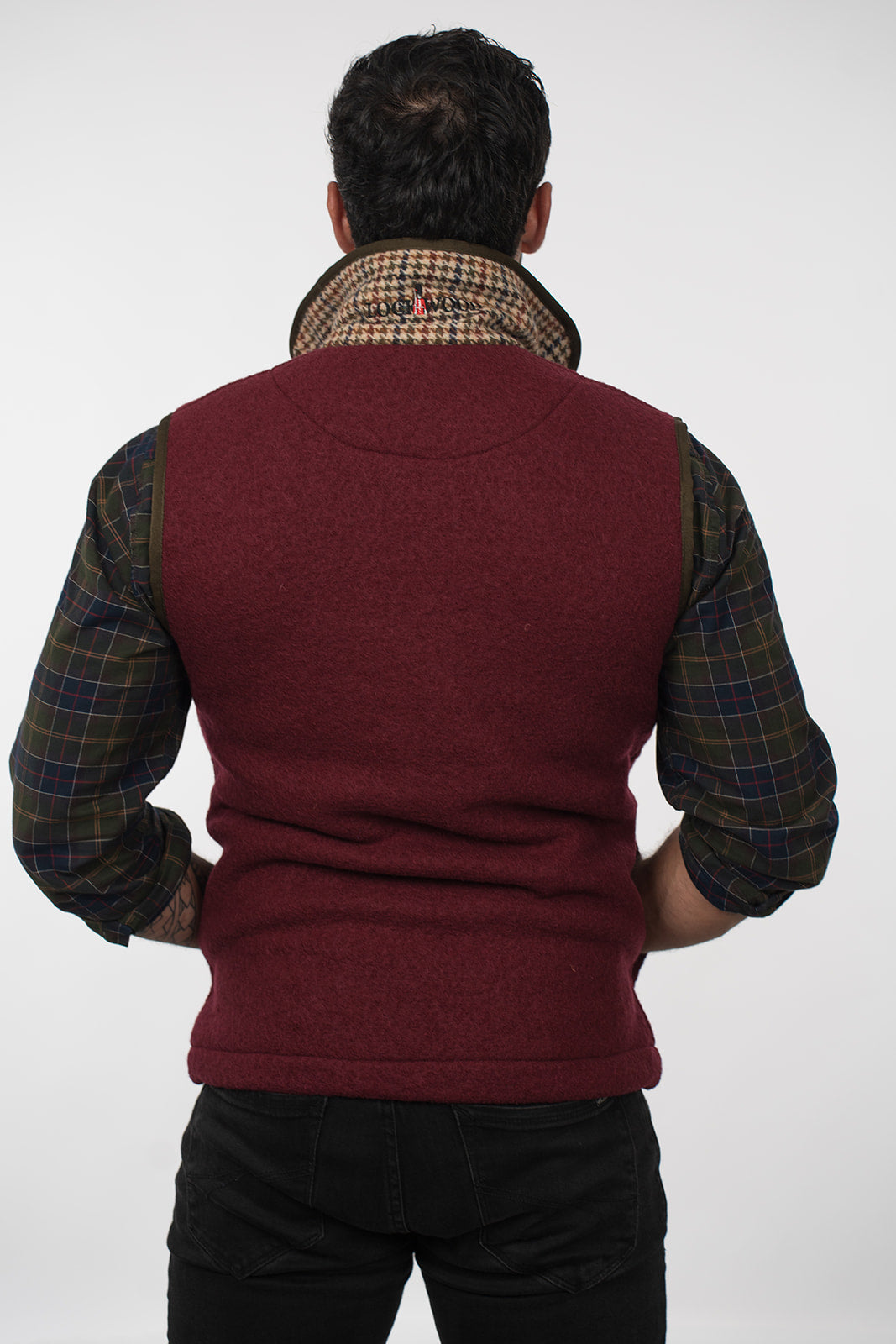 Lockwood Gentleman's Arthur Boiled Wool Gilet, back view on a male model