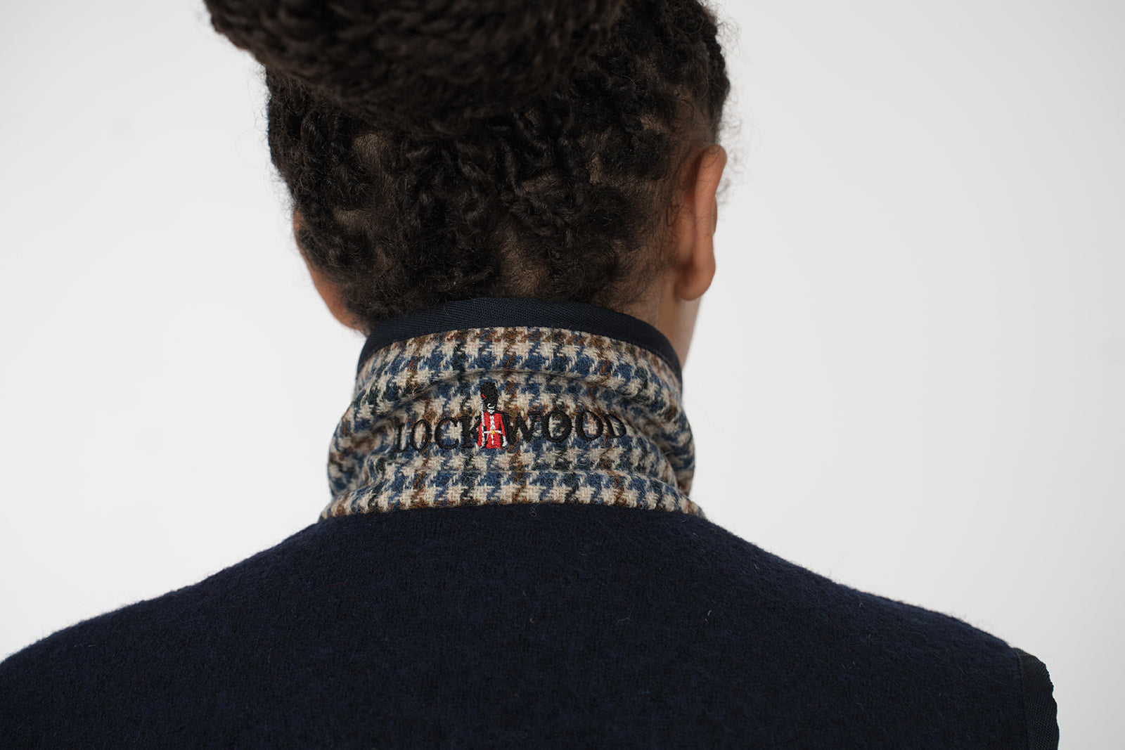 Lockwood Ladies Henry Boiled Wool Gilet, collar detail on a female model